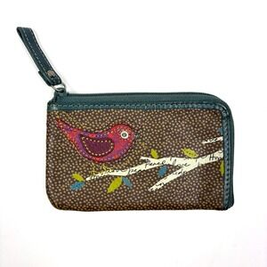VTG Fossil Key-per Wallet Put A Bird On It Coin Purse ID Holder Zippered